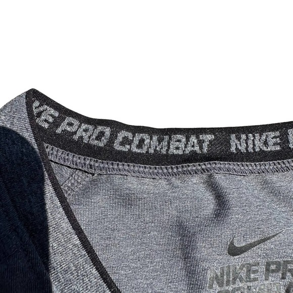 Nike Pro Combat Dri Fit T Shirt Womens Fitted Lightweight Gray Extra Small - Picture 5 of 10